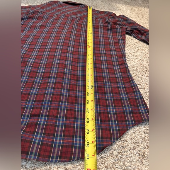 Vintage Roebucks Plaid Shirt Pearl Snaps Western Style Long Sleeve Sz M 15-15.5 - Picture 8 of 9